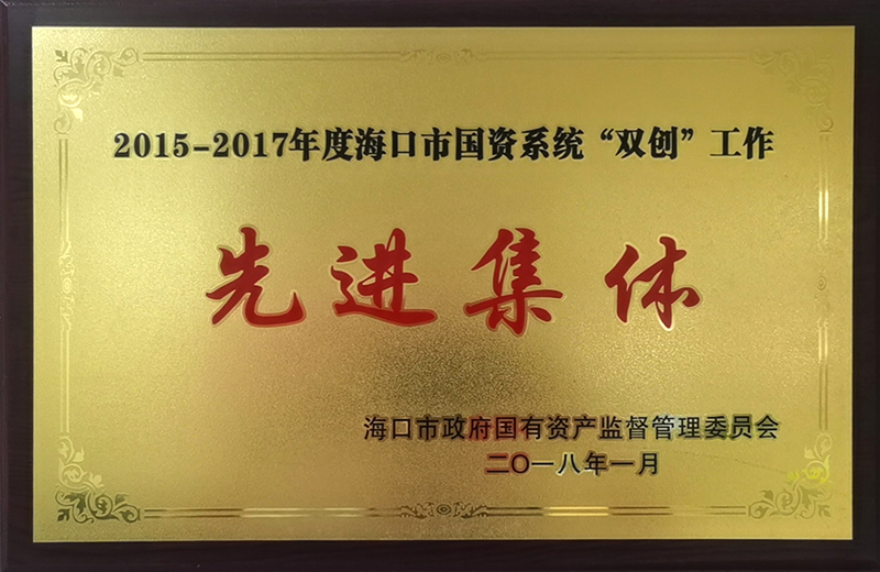 2015-2017年度海口市國(guó)資系統(tǒng)“雙創(chuàng)”工作先進(jìn)集體